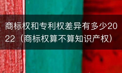 商标权和专利权差异有多少2022（商标权算不算知识产权）