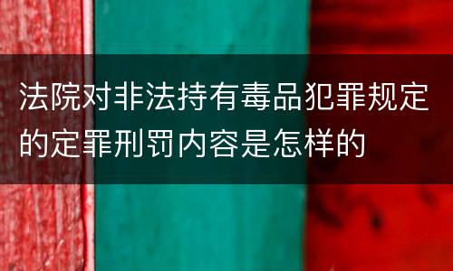 法院对非法持有毒品犯罪规定的定罪刑罚内容是怎样的