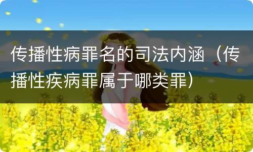 传播性病罪名的司法内涵（传播性疾病罪属于哪类罪）