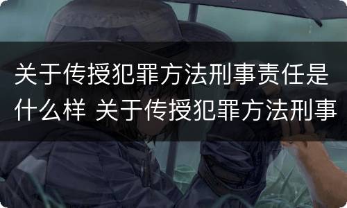 关于传授犯罪方法刑事责任是什么样 关于传授犯罪方法刑事责任是什么样的规定