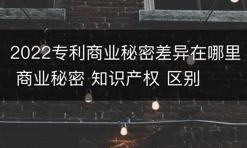 2022专利商业秘密差异在哪里 商业秘密 知识产权 区别
