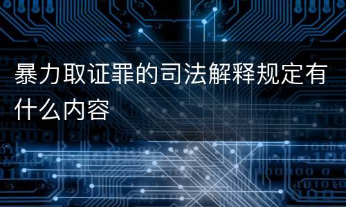 暴力取证罪的司法解释规定有什么内容