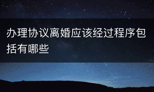 办理协议离婚应该经过程序包括有哪些