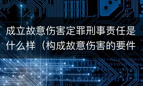 成立故意伤害定罪刑事责任是什么样（构成故意伤害的要件）