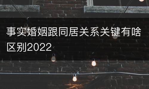事实婚姻跟同居关系关键有啥区别2022