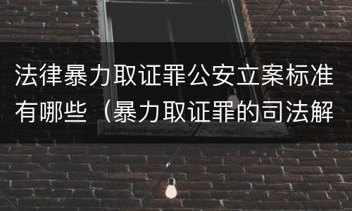 法律暴力取证罪公安立案标准有哪些（暴力取证罪的司法解释）
