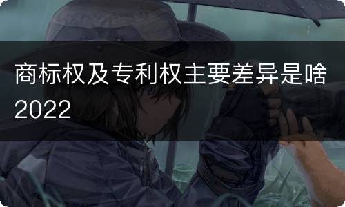 商标权及专利权主要差异是啥2022