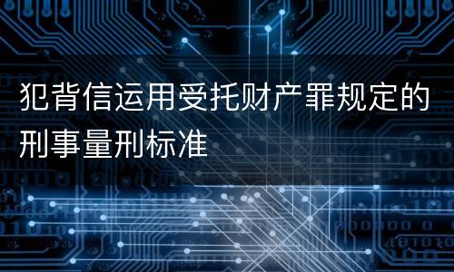 犯背信运用受托财产罪规定的刑事量刑标准
