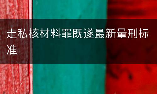 走私核材料罪既遂最新量刑标准