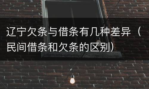 辽宁欠条与借条有几种差异（民间借条和欠条的区别）