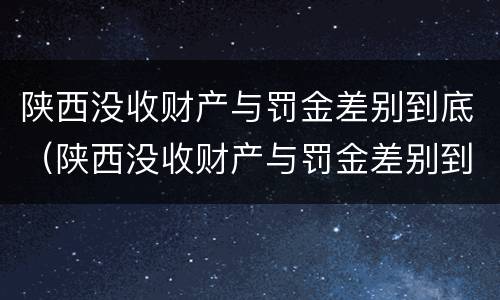 陕西没收财产与罚金差别到底（陕西没收财产与罚金差别到底大吗）