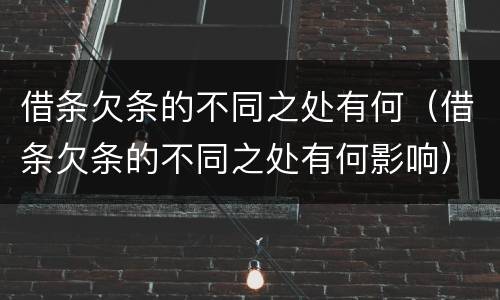 借条欠条的不同之处有何（借条欠条的不同之处有何影响）