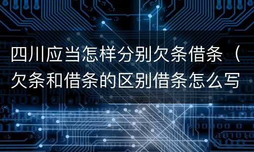 四川应当怎样分别欠条借条（欠条和借条的区别借条怎么写）