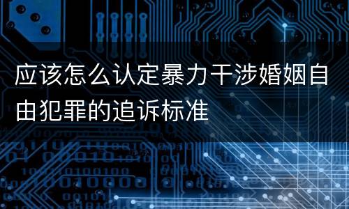 应该怎么认定暴力干涉婚姻自由犯罪的追诉标准