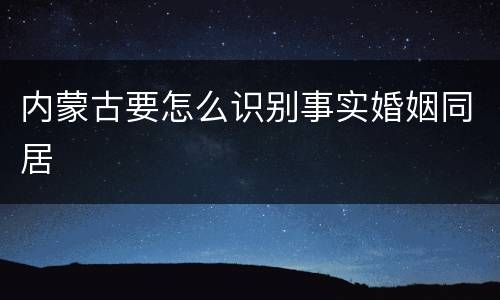 内蒙古要怎么识别事实婚姻同居