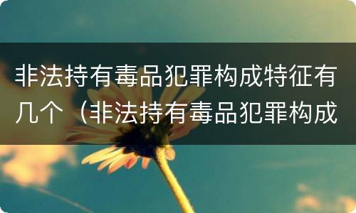 非法持有毒品犯罪构成特征有几个（非法持有毒品犯罪构成特征有几个要件）