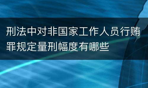 刑法中对非国家工作人员行贿罪规定量刑幅度有哪些