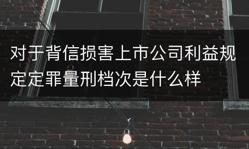 对于背信损害上市公司利益规定定罪量刑档次是什么样