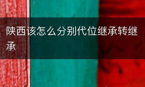 陕西该怎么分别代位继承转继承