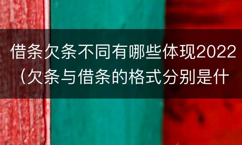 借条欠条不同有哪些体现2022（欠条与借条的格式分别是什么）