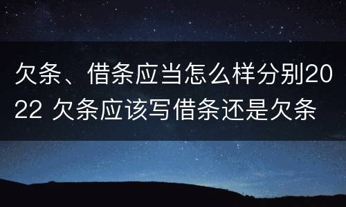 欠条、借条应当怎么样分别2022 欠条应该写借条还是欠条