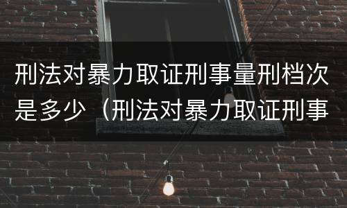 刑法对暴力取证刑事量刑档次是多少（刑法对暴力取证刑事量刑档次是多少的规定）