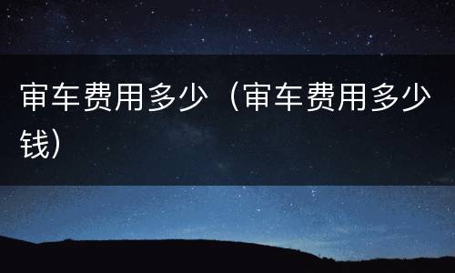 审车费用多少（审车费用多少钱）