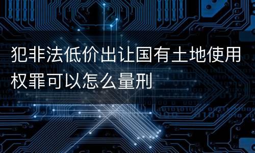 犯非法低价出让国有土地使用权罪可以怎么量刑