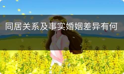 同居关系及事实婚姻差异有何