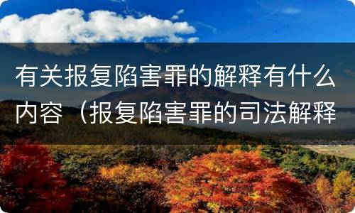 有关报复陷害罪的解释有什么内容（报复陷害罪的司法解释）