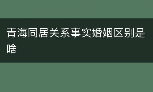 青海同居关系事实婚姻区别是啥