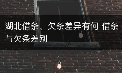 湖北借条、欠条差异有何 借条与欠条差别