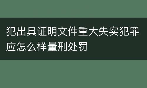 犯出具证明文件重大失实犯罪应怎么样量刑处罚