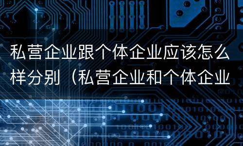 私营企业跟个体企业应该怎么样分别（私营企业和个体企业有什么区别）