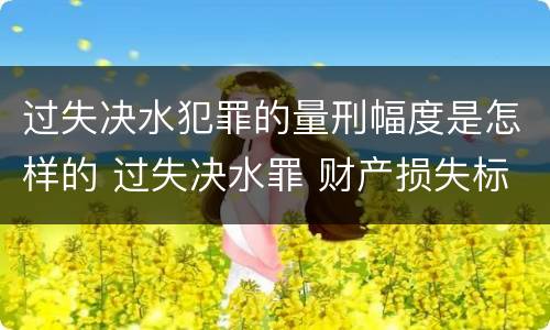 过失决水犯罪的量刑幅度是怎样的 过失决水罪 财产损失标准