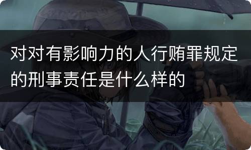 对对有影响力的人行贿罪规定的刑事责任是什么样的