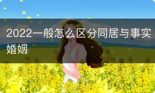 2022一般怎么区分同居与事实婚姻