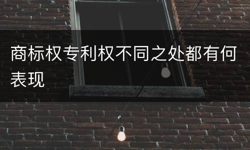 商标权专利权不同之处都有何表现
