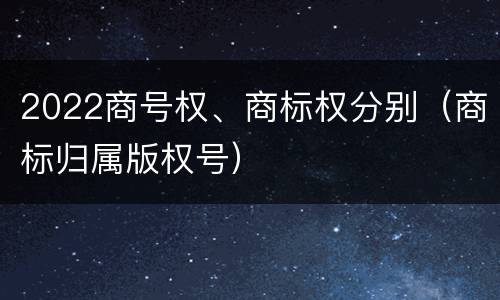 2022商号权、商标权分别（商标归属版权号）