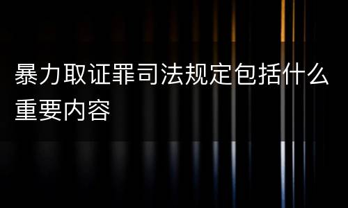 暴力取证罪司法规定包括什么重要内容