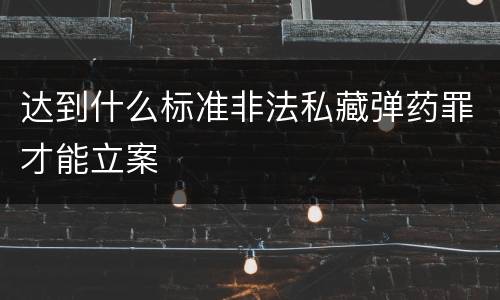 达到什么标准非法私藏弹药罪才能立案