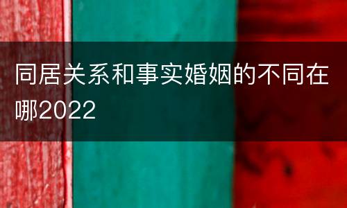 同居关系和事实婚姻的不同在哪2022