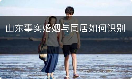 山东事实婚姻与同居如何识别