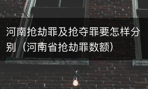 河南抢劫罪及抢夺罪要怎样分别（河南省抢劫罪数额）