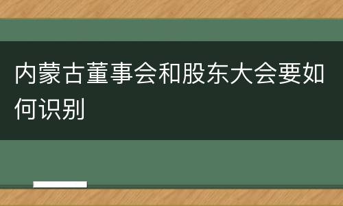 内蒙古董事会和股东大会要如何识别