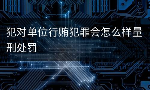 犯对单位行贿犯罪会怎么样量刑处罚