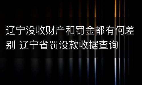 辽宁没收财产和罚金都有何差别 辽宁省罚没款收据查询