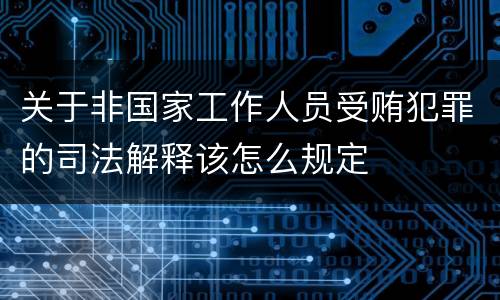 关于非国家工作人员受贿犯罪的司法解释该怎么规定