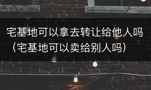 宅基地可以拿去转让给他人吗（宅基地可以卖给别人吗）