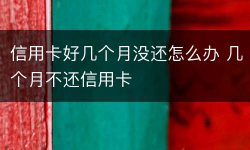 信用卡好几个月没还怎么办 几个月不还信用卡